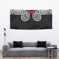 Samoan Traditional Art Tattoos Tapestry Tatau Tribal Motifs with Ula Fala Black - Polynesian Pride