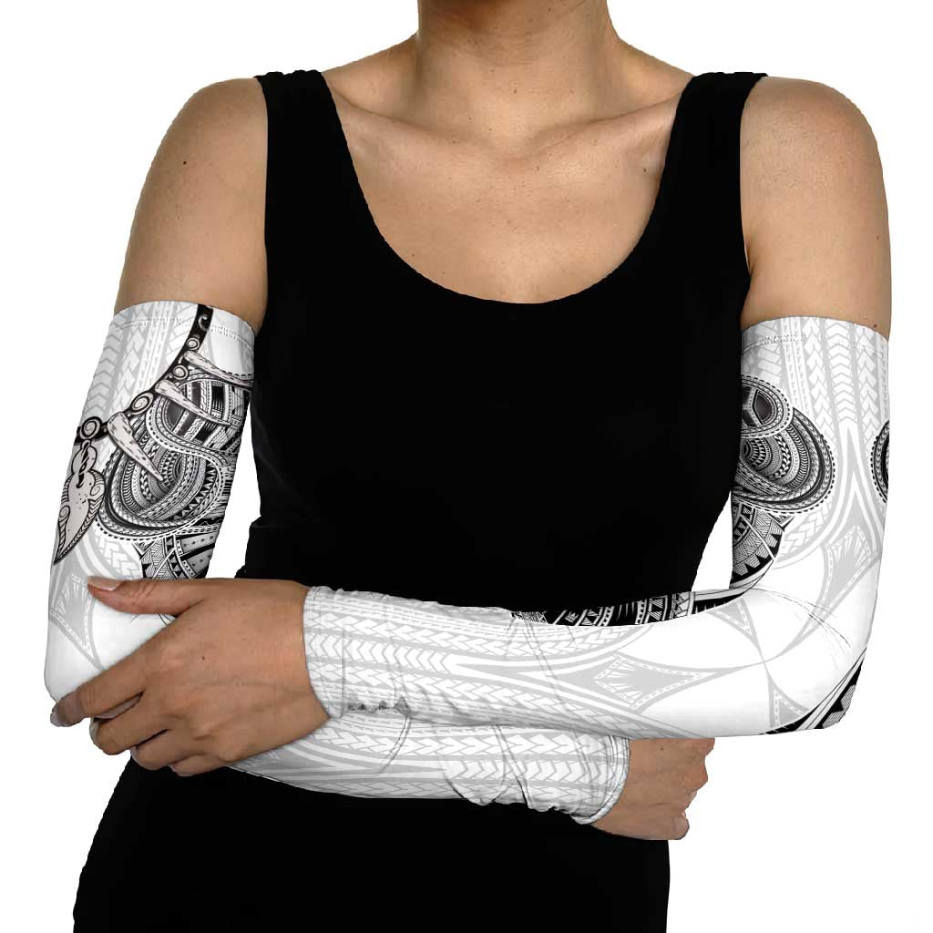 Samoan Traditional Art Tattoos Arm Sleeves Tatau Tribal Motifs with Ula Nifo White - Polynesian Pride