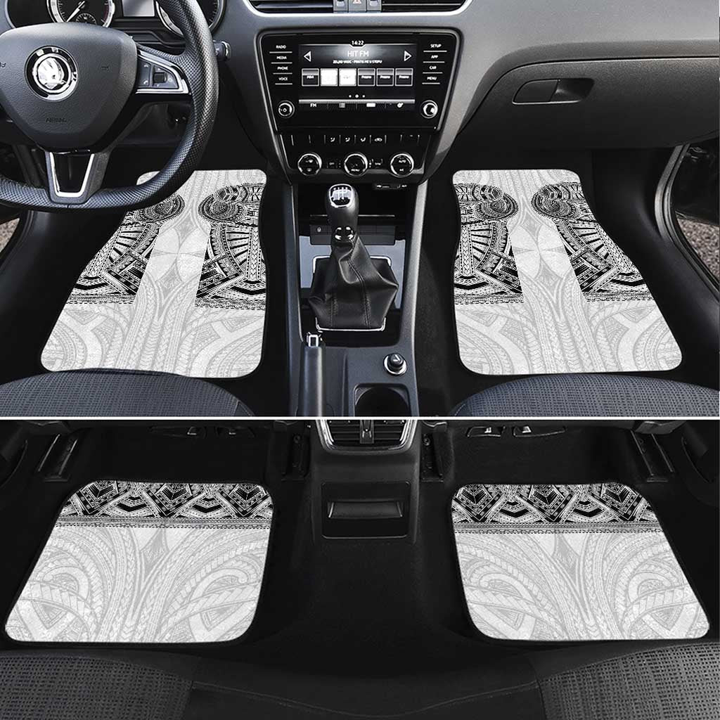 Samoan Traditional Art Tattoos Car Mats Tatau Tribal Motifs with Ula Nifo White - Polynesian Pride