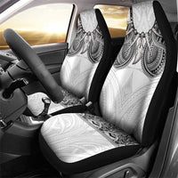 Samoan Traditional Art Tattoos Car Seat Cover Tatau Tribal Motifs with Ula Nifo White - Polynesian Pride