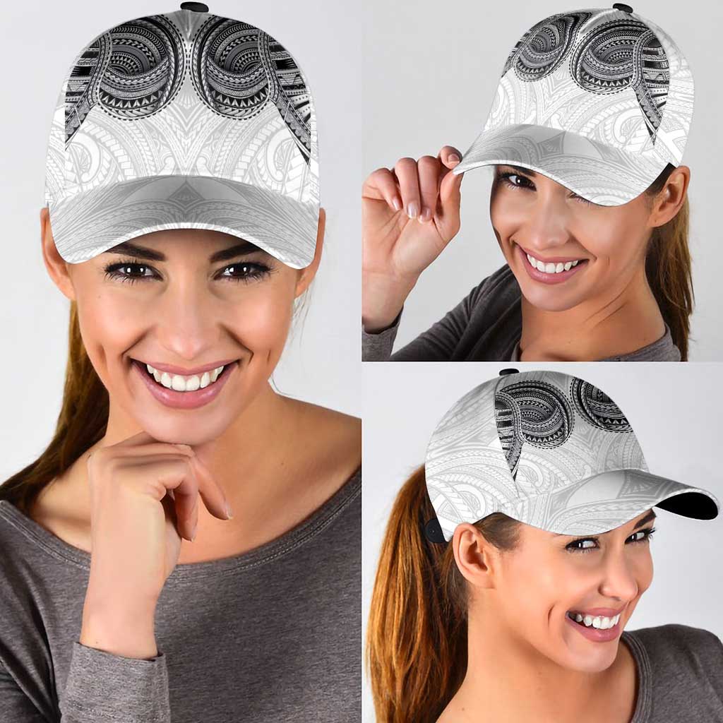 Samoan Traditional Art Tattoos Classic Cap Tatau Tribal Motifs with Ula Nifo White - Polynesian Pride