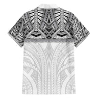 Samoan Traditional Art Tattoos Hawaiian Shirt Tatau Tribal Motifs with Ula Nifo White - Polynesian Pride