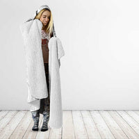 Samoan Traditional Art Tattoos Hooded Blanket Tatau Tribal Motifs with Ula Nifo White - Polynesian Pride