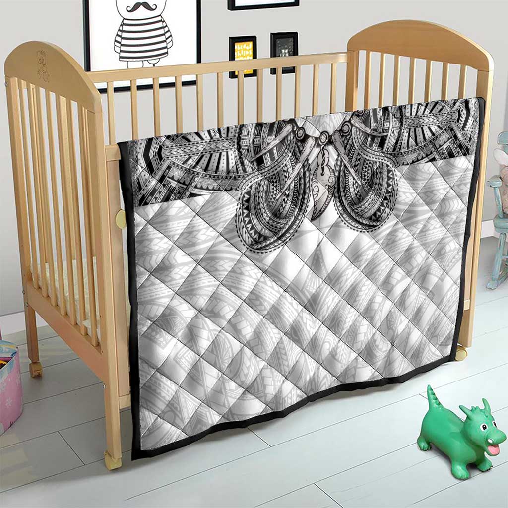 Samoan Traditional Art Tattoos Quilt Tatau Tribal Motifs with Ula Nifo White - Polynesian Pride