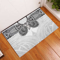 Samoan Traditional Art Tattoos Rubber Doormat Tatau Tribal Motifs with Ula Nifo White - Polynesian Pride
