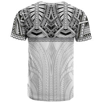 Samoan Traditional Art Tattoos T Shirt Tatau Tribal Motifs with Ula Nifo White - Polynesian Pride