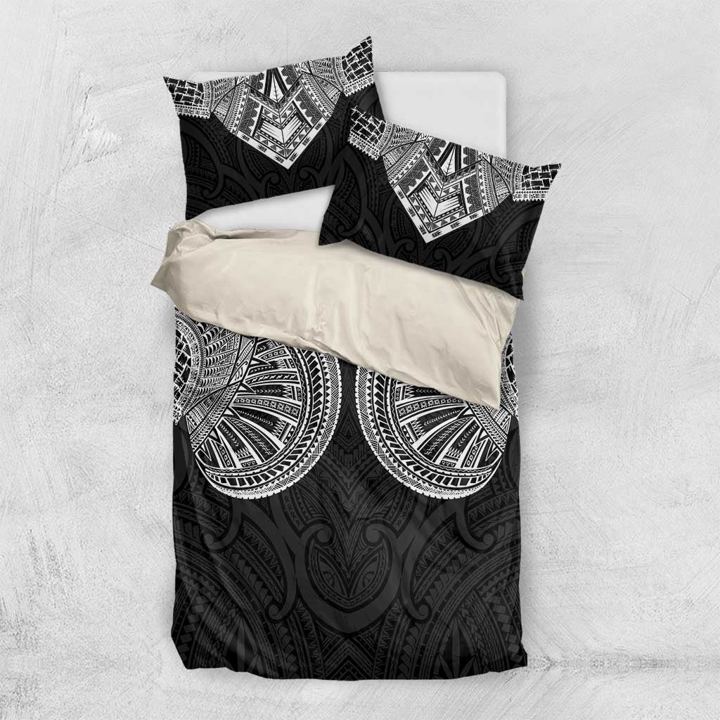 Samoan Traditional Art Tattoos Bedding Set Tatau Roman Reigns Black Color - Polynesian Pride
