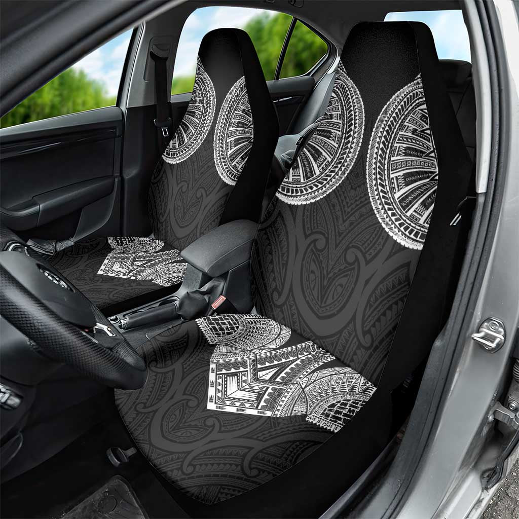 Samoan Traditional Art Tattoos Car Seat Cover Tatau Roman Reigns Black Color - Polynesian Pride