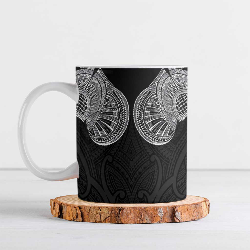 Samoan Traditional Art Tattoos Ceramic Mug Tatau Roman Reigns Black Color - Polynesian Pride