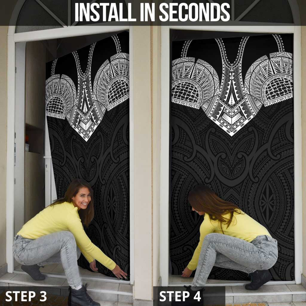 Samoan Traditional Art Tattoos Door Cover Tatau Roman Reigns Black Color - Polynesian Pride