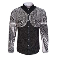 Samoan Traditional Art Tattoos Family Matching Long Sleeve Bodycon Dress and Hawaiian Shirt Tatau Roman Reigns Black Color - Polynesian Pride