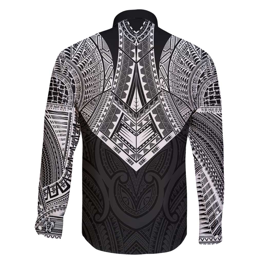 Samoan Traditional Art Tattoos Family Matching Short Sleeve Bodycon Dress and Hawaiian Shirt Tatau Roman Reigns Black Color - Polynesian Pride
