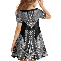 Samoan Traditional Art Tattoos Family Matching Summer Maxi Dress and Hawaiian Shirt Tatau Roman Reigns Black Color - Polynesian Pride