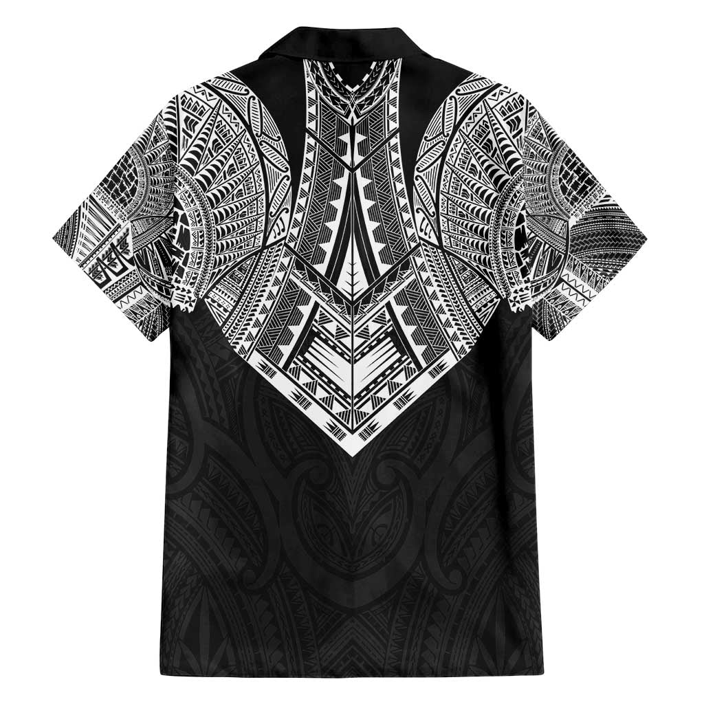 Samoan Traditional Art Tattoos Family Matching Summer Maxi Dress and Hawaiian Shirt Tatau Roman Reigns Black Color - Polynesian Pride