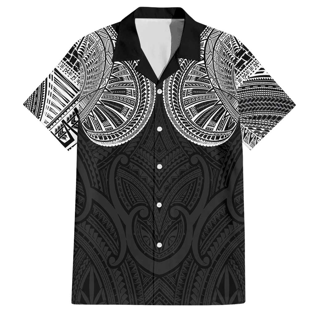 Samoan Traditional Art Tattoos Hawaiian Shirt Tatau Roman Reigns Black Color - Polynesian Pride