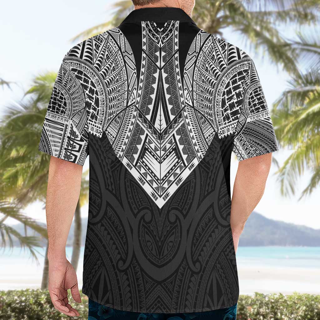 Samoan Traditional Art Tattoos Hawaiian Shirt Tatau Roman Reigns Black Color - Polynesian Pride