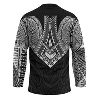 Samoan Traditional Art Tattoos Hockey Jersey Tatau Roman Reigns Black Color - Polynesian Pride