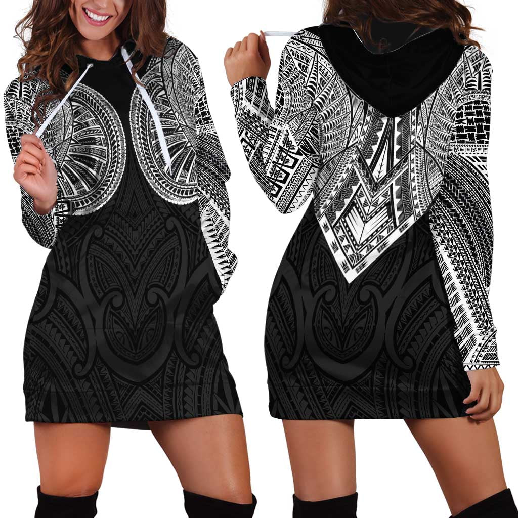 Samoan Traditional Art Tattoos Hoodie Dress Tatau Roman Reigns Black Color - Polynesian Pride