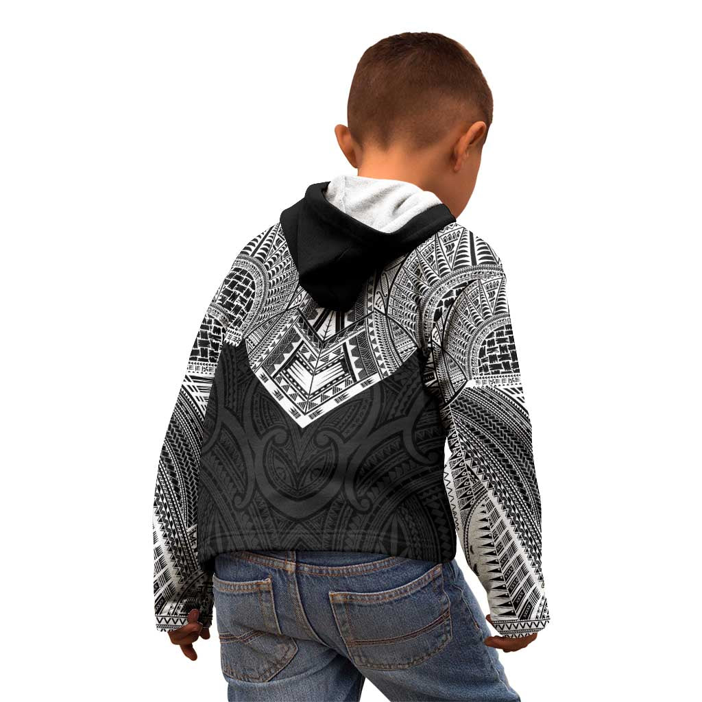 Samoan Traditional Art Tattoos Kid Hoodie Tatau Roman Reigns Black Color - Polynesian Pride