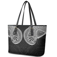 Samoan Traditional Art Tattoos Leather Tote Bag Tatau Roman Reigns Black Color - Polynesian Pride