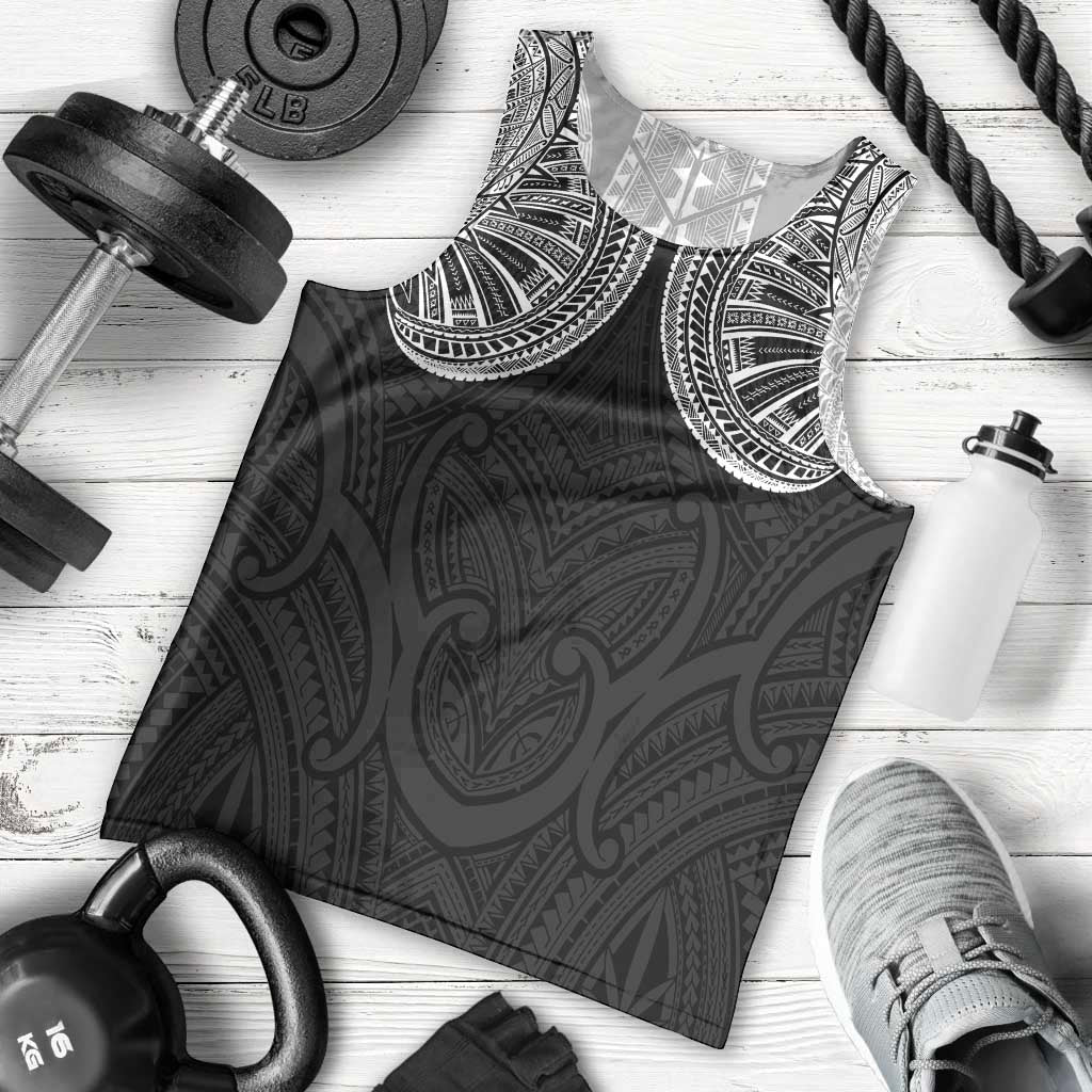 Samoan Traditional Art Tattoos Men Tank Top Tatau Roman Reigns Black Color - Polynesian Pride