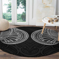 Samoan Traditional Art Tattoos Round Carpet Tatau Roman Reigns Black Color - Polynesian Pride