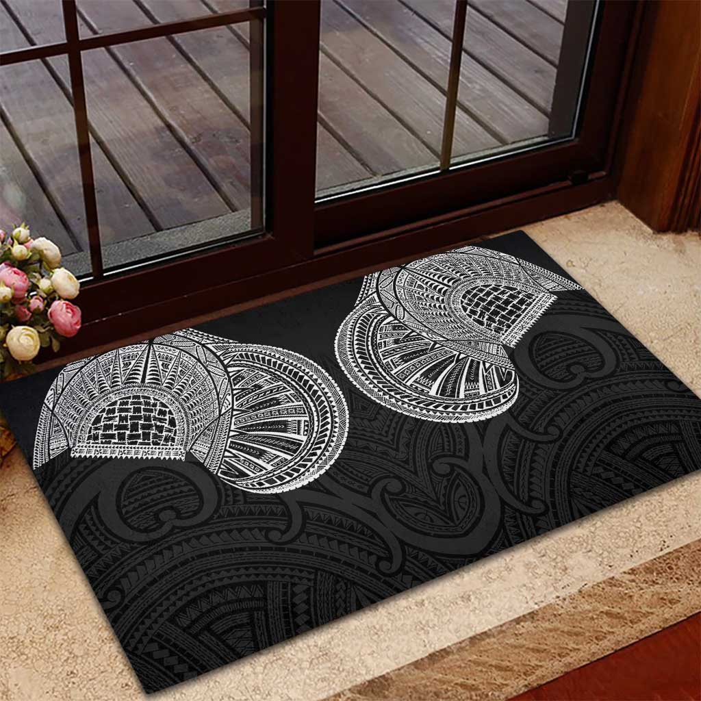 Samoan Traditional Art Tattoos Rubber Doormat Tatau Roman Reigns Black Color - Polynesian Pride