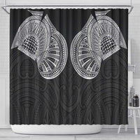 Samoan Traditional Art Tattoos Shower Curtain Tatau Roman Reigns Black Color - Polynesian Pride