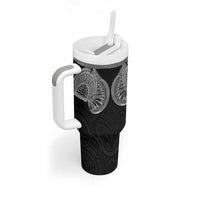 Samoan Traditional Art Tattoos Tumbler With Handle Tatau Roman Reigns Black Color - Polynesian Pride