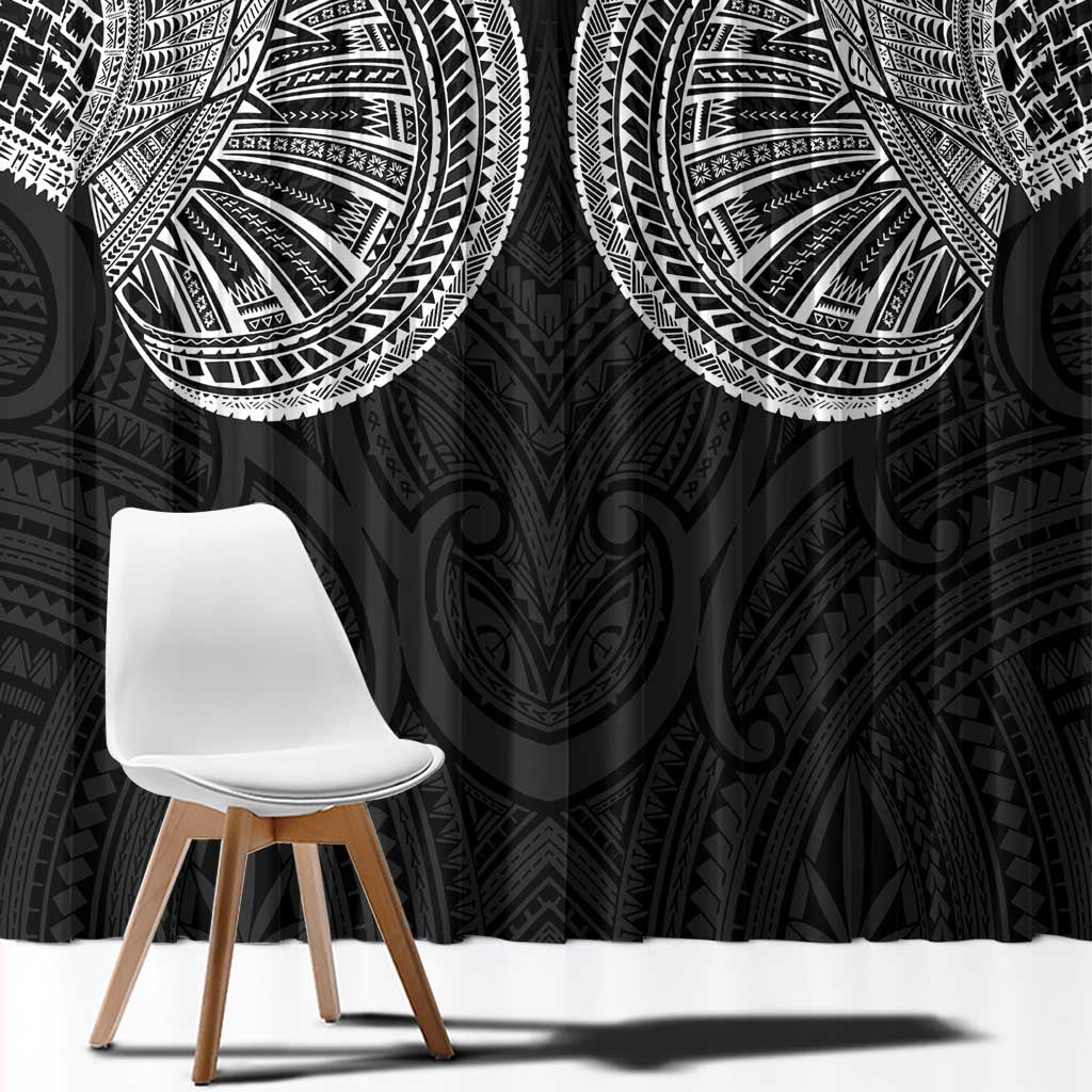 Samoan Traditional Art Tattoos Window Curtain Tatau Roman Reigns Black Color - Polynesian Pride