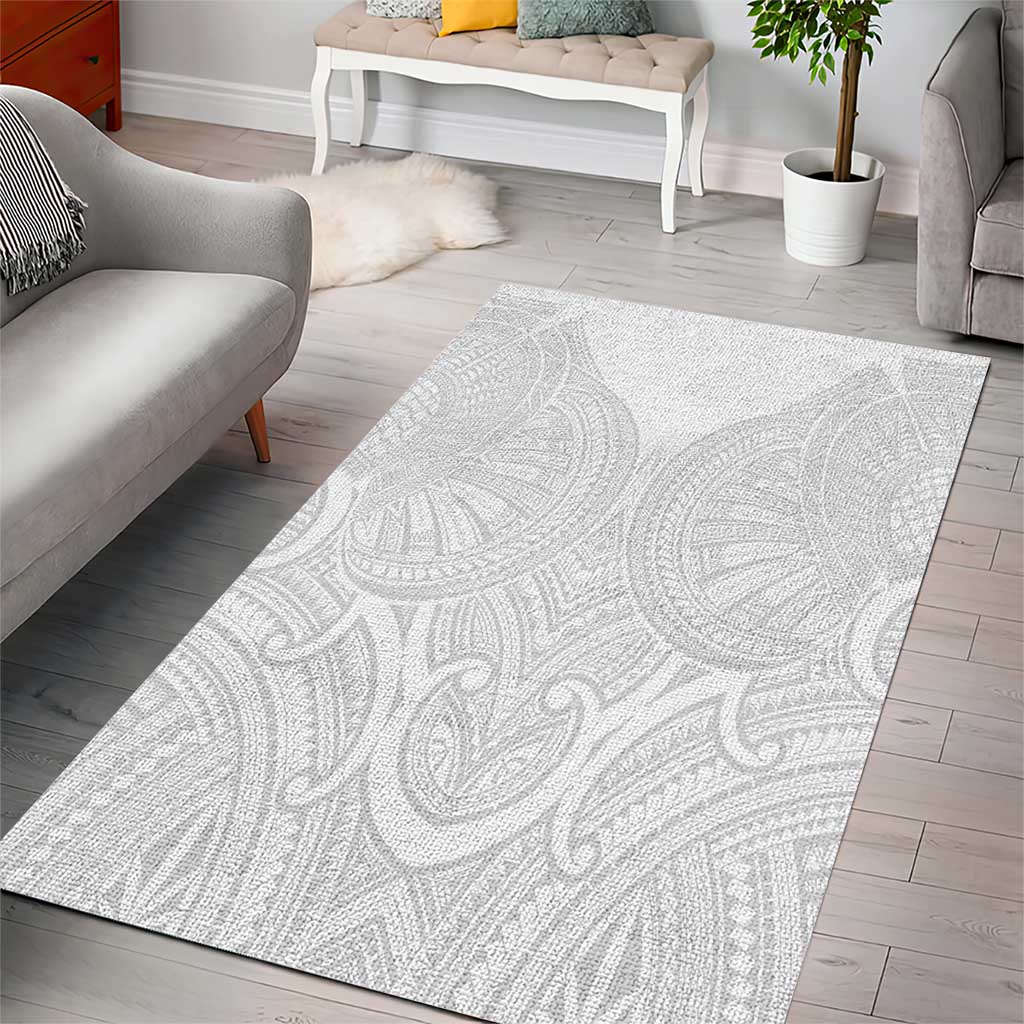 Samoan Traditional Art Tattoos Area Rug Tatau Roman Reigns White Color - Polynesian Pride