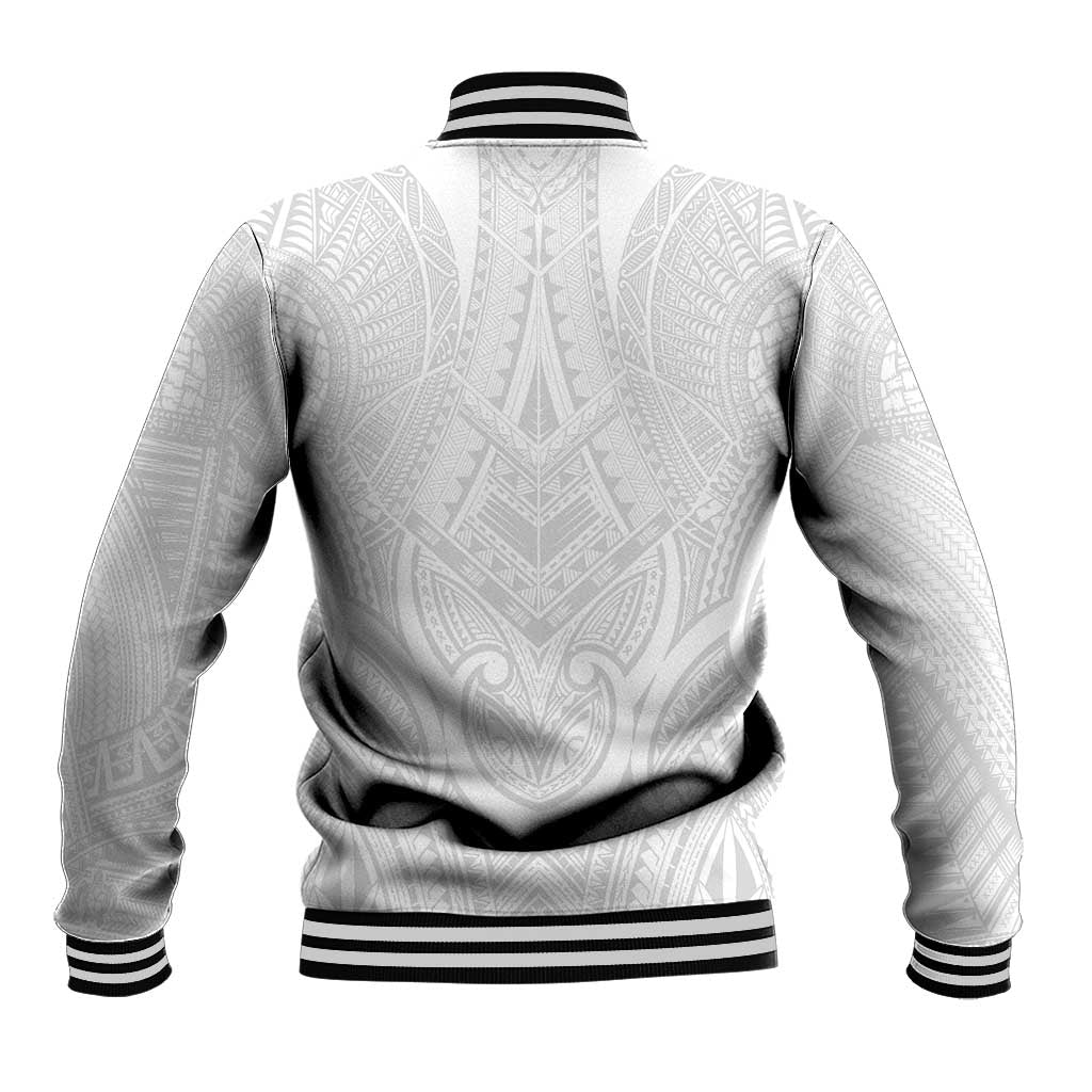 Samoan Traditional Art Tattoos Baseball Jacket Tatau Roman Reigns White Color - Polynesian Pride