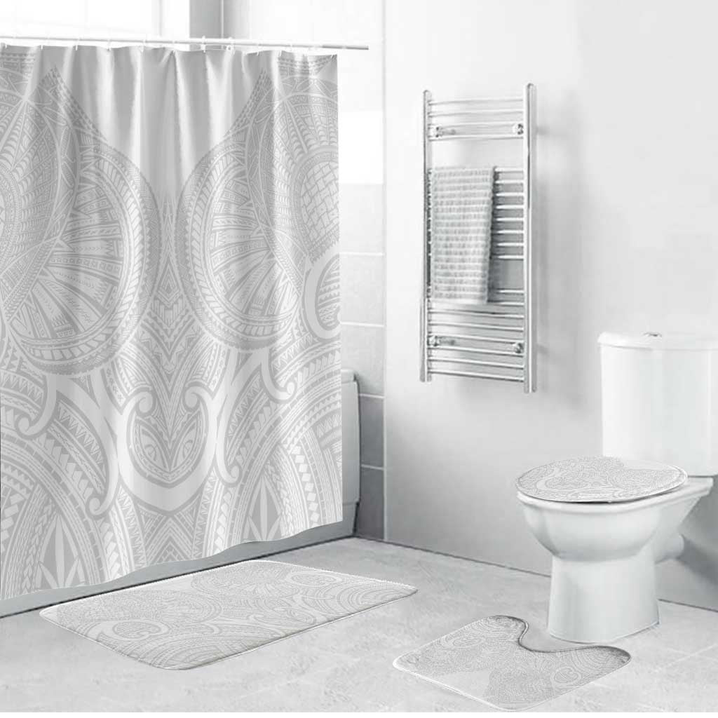 Samoan Traditional Art Tattoos Bathroom Set Tatau Roman Reigns White Color - Polynesian Pride
