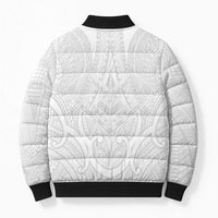 Samoan Traditional Art Tattoos Bomber Puffer Jacket Tatau Roman Reigns White Color - Polynesian Pride