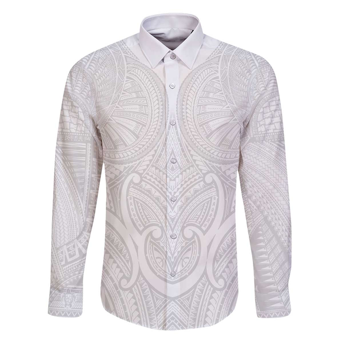 Samoan Traditional Art Tattoos Family Matching Off The Shoulder Long Sleeve Dress and Hawaiian Shirt Tatau Roman Reigns White Color - Polynesian Pride