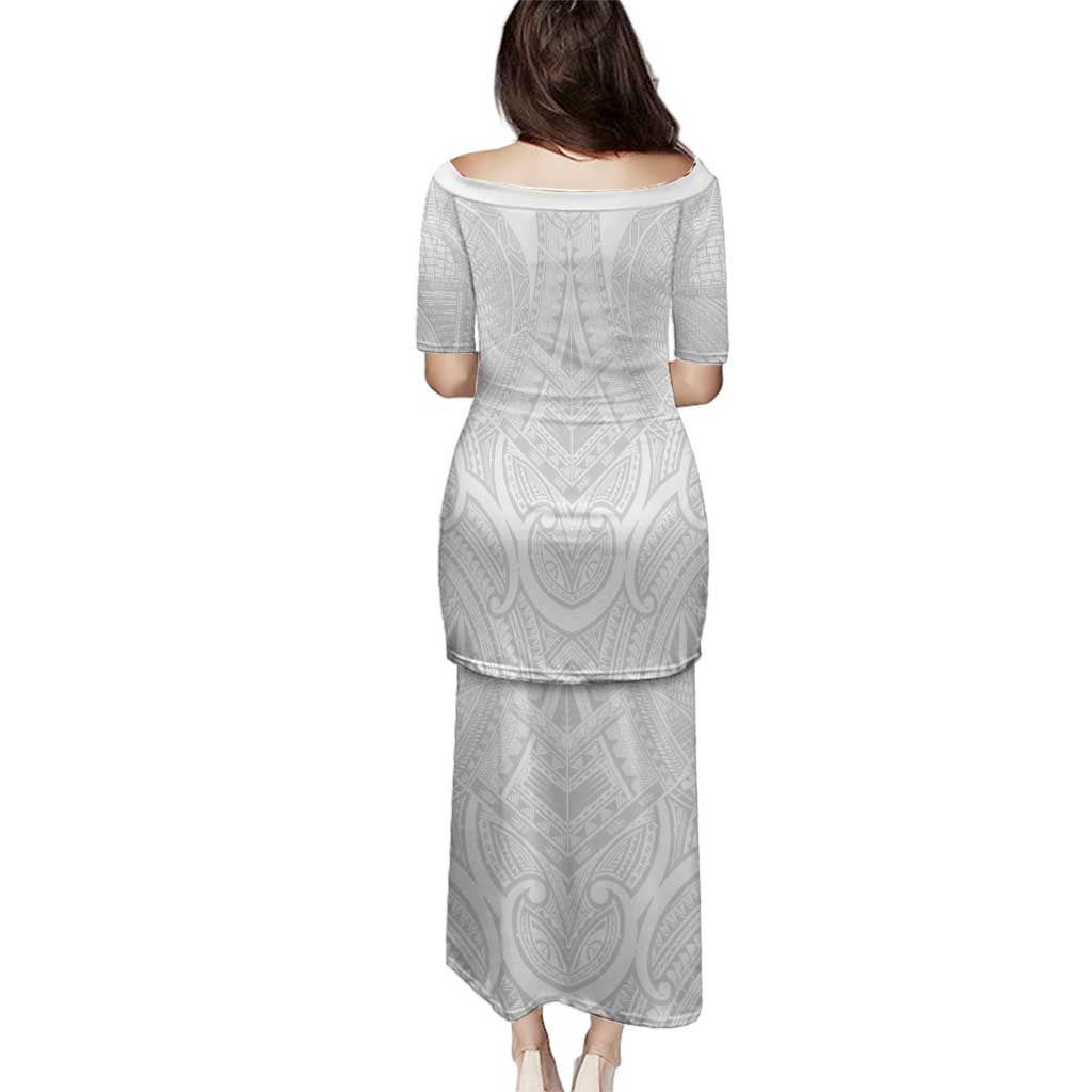 Samoan Traditional Art Tattoos Family Matching Puletasi and Hawaiian Shirt Tatau Roman Reigns White Color - Polynesian Pride