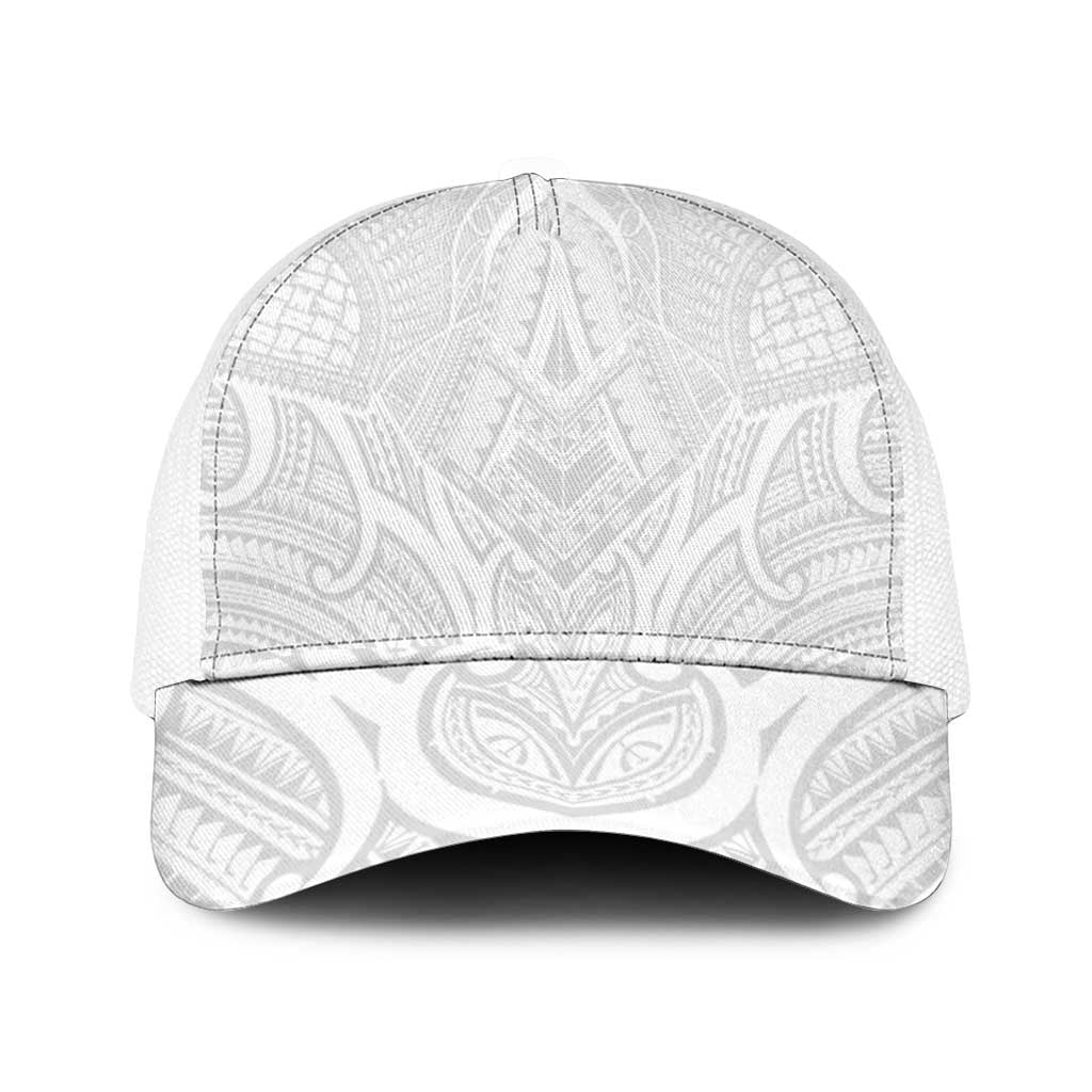 Samoan Traditional Art Tattoos Mesh Trucker Cap Tatau Roman Reigns White Color - Polynesian Pride