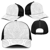 Samoan Traditional Art Tattoos Mesh Trucker Cap Tatau Roman Reigns White Color - Polynesian Pride