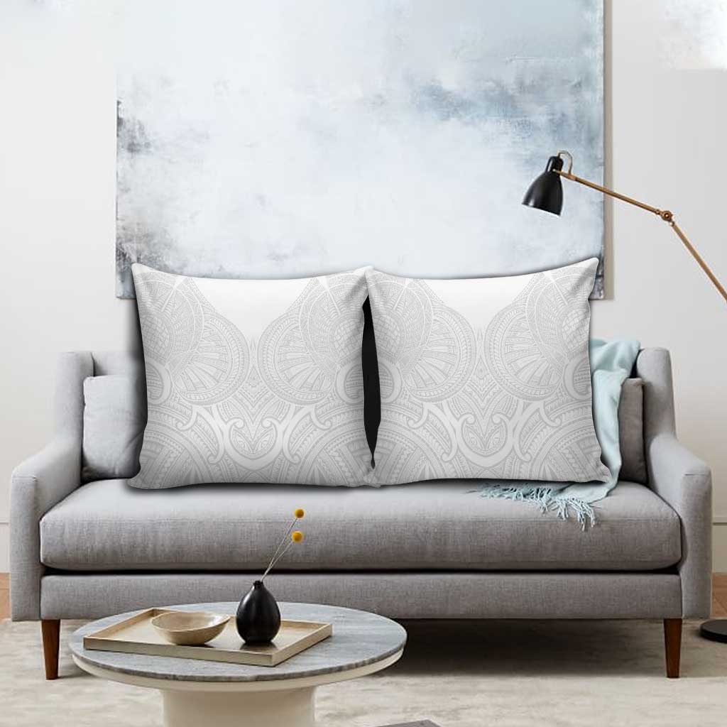 Samoan Traditional Art Tattoos Pillow Cover Tatau Roman Reigns White Color - Polynesian Pride