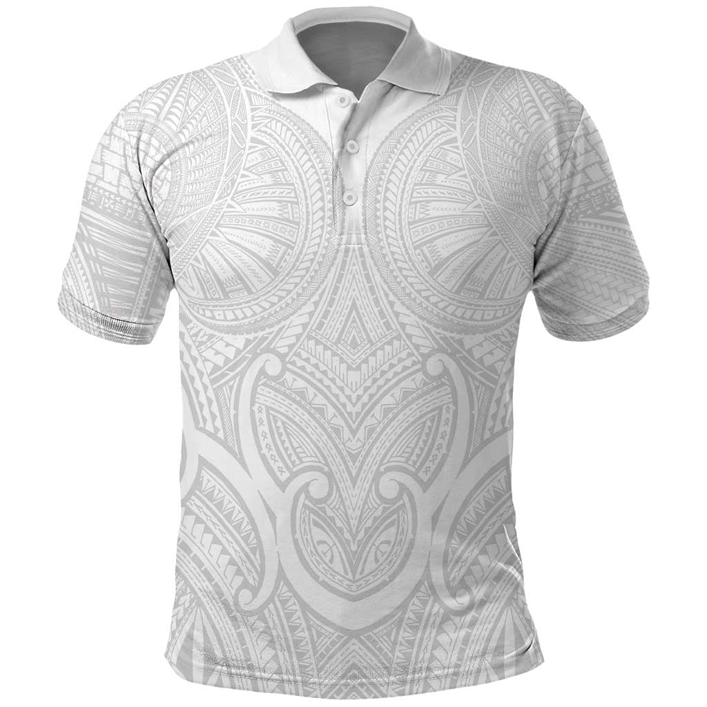 Samoan Traditional Art Tattoos Polo Shirt Tatau Roman Reigns White Color - Polynesian Pride