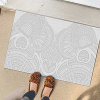 Samoan Traditional Art Tattoos Rubber Doormat Tatau Roman Reigns White Color - Polynesian Pride