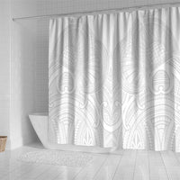 Samoan Traditional Art Tattoos Shower Curtain Tatau Roman Reigns White Color - Polynesian Pride