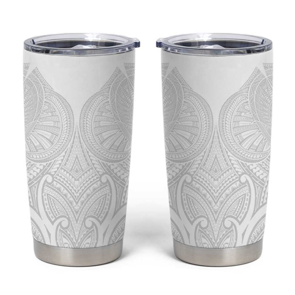 Samoan Traditional Art Tattoos Tumbler Cup Tatau Roman Reigns White Color - Polynesian Pride