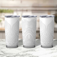 Samoan Traditional Art Tattoos Tumbler Cup Tatau Roman Reigns White Color - Polynesian Pride