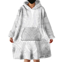 Samoan Traditional Art Tattoos Wearable Blanket Hoodie Tatau Roman Reigns White Color - Polynesian Pride