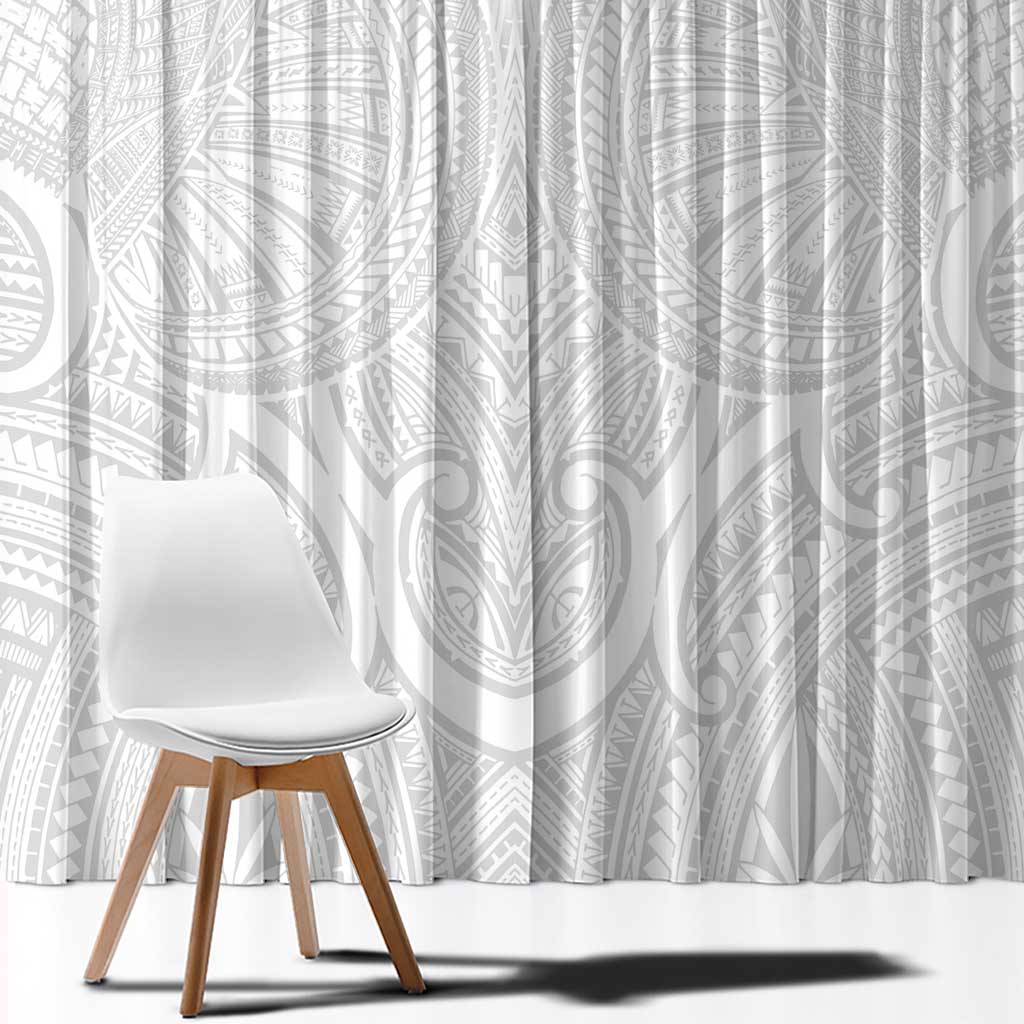 Samoan Traditional Art Tattoos Window Curtain Tatau Roman Reigns White Color - Polynesian Pride