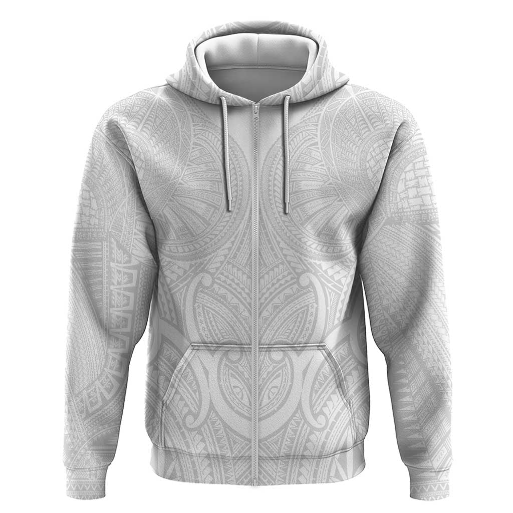 Samoan Traditional Art Tattoos Zip Hoodie Tatau Roman Reigns White Color LT03 Zip Hoodie White - Polynesian Pride