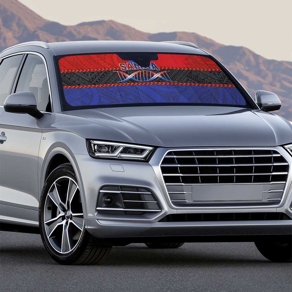 Samoan DNA-Proud of Samoa Auto Sun Shade Polynesian Patterns - Polynesian Pride