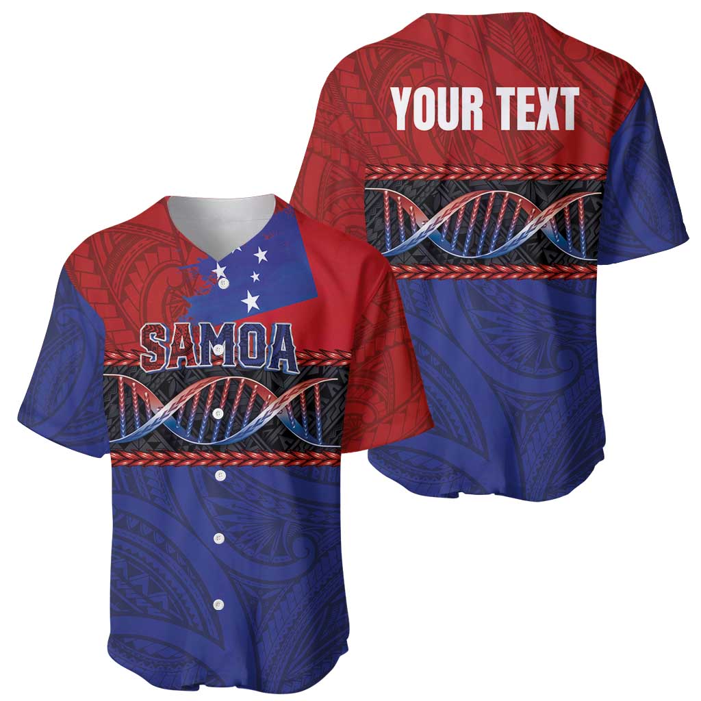Personalised Samoan DNA-Proud of Samoa Baseball Jersey Polynesian Patterns - Polynesian Pride