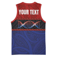 Personalised Samoan DNA-Proud of Samoa Basketball Jersey Polynesian Patterns - Polynesian Pride